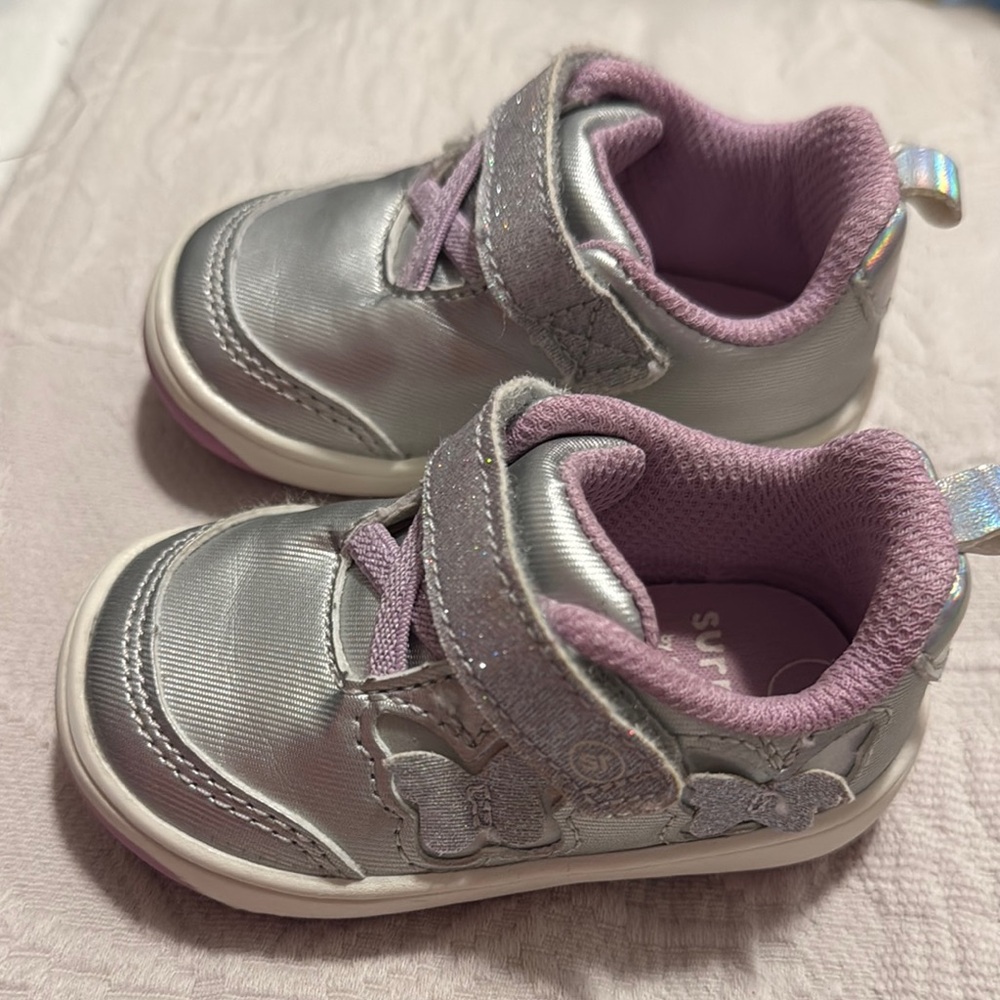 Silver and Purple Baby Shoes